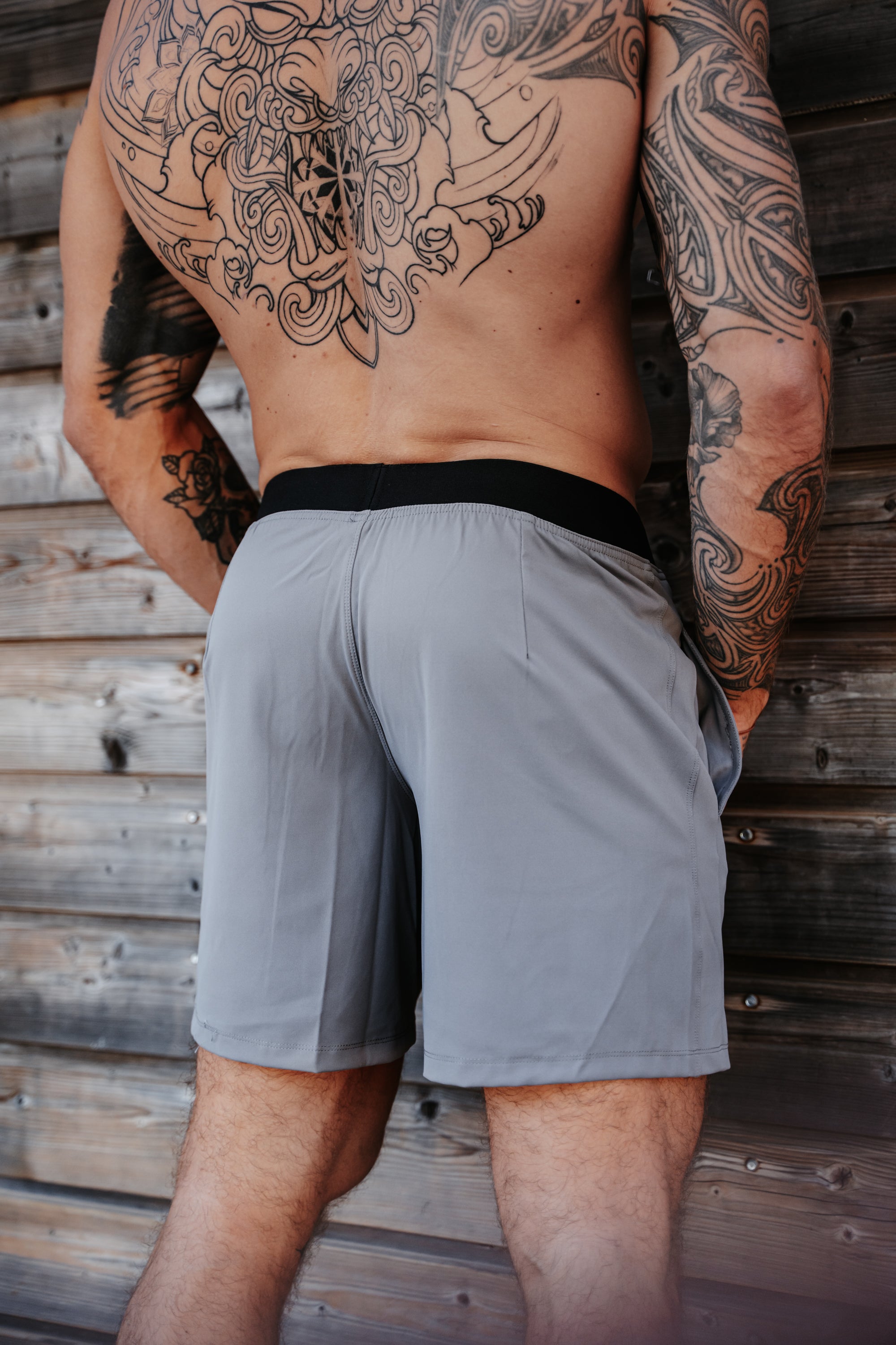 Short STRETCH Grey STENSED