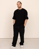 Men oversized black t-shirt front view