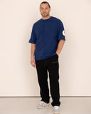 Men oversized blue t-shirt front view