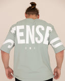 Men oversized green t-shirt back view