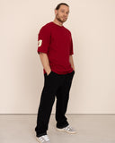 Men oversized red t-shirt front view