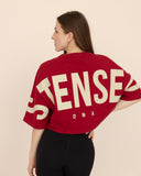crop-top-Women-red-oversized-back-view