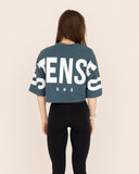 crop-top-Women-green-oversized-back-view