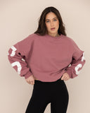 women oversized rose sweatshirt front view