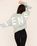 women oversized sweatshirt back side view