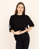 t-shirt-Women-black-oversized-front-view