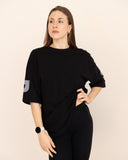 t-shirt-Women-black-oversized-side-view