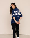t-shirt-Women-blue-oversized-back-view