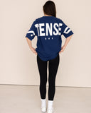 t-shirt-Women-blue-oversized-back-view