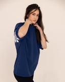 t-shirt-Women-blue-oversized-front-view