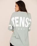 t-shirt-Women-lightgreen-oversized-back-view
