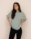 t-shirt-Women-lightgreen-oversized-front-view