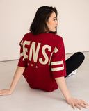 t-shirt-Women-red-oversized-back-view