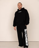 Men oversized black hoodie front view