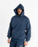 Men oversized blue hoodie front view