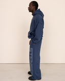 Men oversized blue hoodie side view