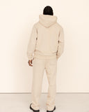 Men beige hoodie back view