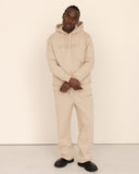 Men beige hoodie front view