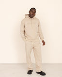 Men beige hoodie front view