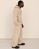 Men beige hoodie side view