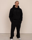 Men black hoodie front view