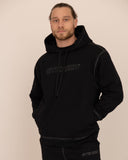 Men black hoodie front view