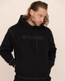 Men black hoodie front view