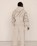 Men oversized beige hoodie back view