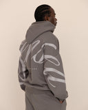 Men oversized gris hoodie side view