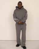 Men oversized gris hoodie front view