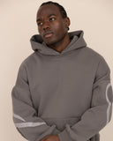 Men oversized gris hoodie front view