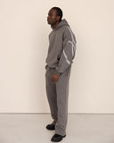 Men oversized gris hoodie side view