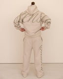 Men oversized beige pantalon back view