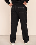 Men black pants back view