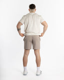 Men beige 7inch crossfit short back view