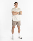 Men beige 7inch crossfit short front view