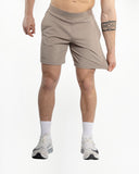 Men beige 7inch crossfit short front view 4