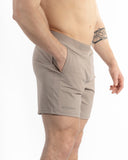 Men beige 7inch crossfit short side view