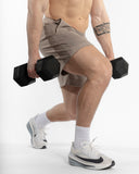 Men beige 7inch crossfit short front view training