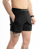Men black 5inch crossfit short front view