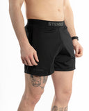 Men black 5inch crossfit short front view3