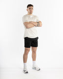 Men black 7inch crossfit short front view
