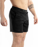 Men black 7inch crossfit short side view