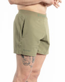 Men green 5inch crossfit short front view