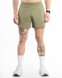 Men green 5inch crossfit short front view 2