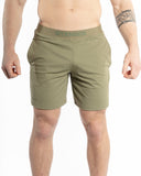 Men green 7inch crossfit short front view 3
