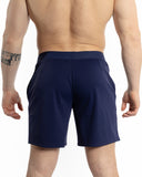 Men navy 7inch crossfit short back view
