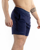 Men navy 7inch crossfit short side view