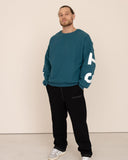 Men oversized blue sweatshirt front view
