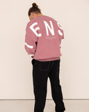 Men oversized rose sweatshirt back view